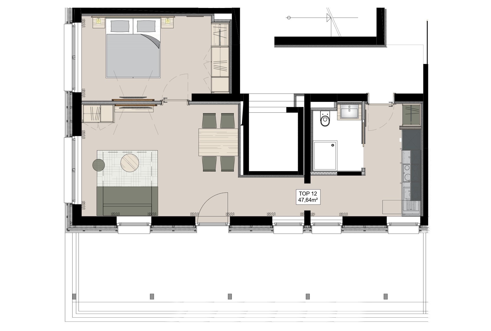 Grundriss Apartment Top 12