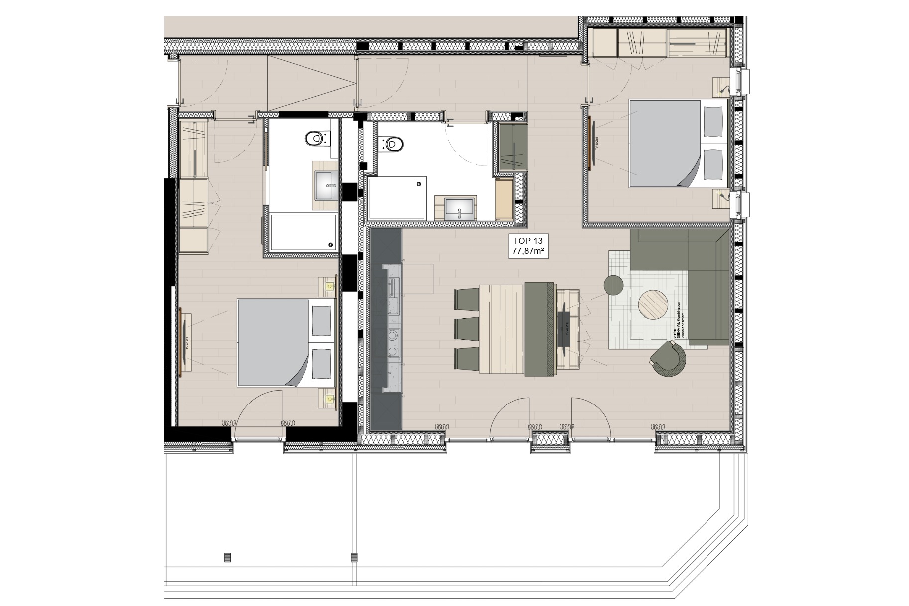 Grundriss Apartment Top 13