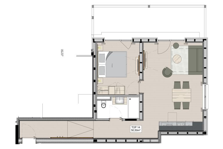 Grundriss Apartment Top 14