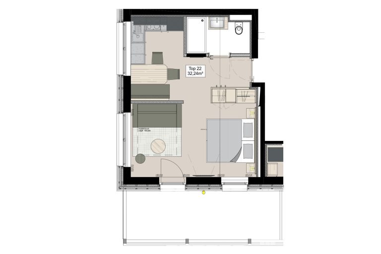 Grundriss Apartment Top 22