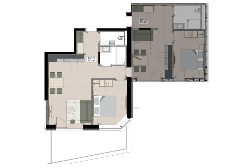 Grudnriss Apartment E2